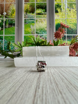 Blue Sapphire Paw Print Bead Pendant