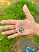 Dog Pendant Silver Dog With Glasses Large