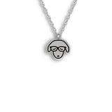 Dog Pendant Silver Dog With Glasses Small