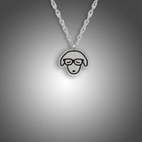 Dog Pendant Silver Dog With Glasses Small