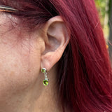 Double Peridot Round Dangle Earrings