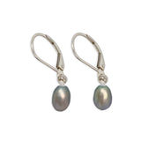 Gray Pearl Drop Earrings