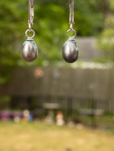 Gray Pearl Drop Earrings