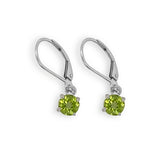 Peridot Round Dangle Earrings