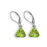 Peridot Trillion Dangle Earrings
