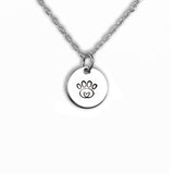 Silver Heart Paw Print Pendant