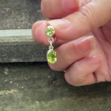 Double Peridot Round Dangle Earrings
