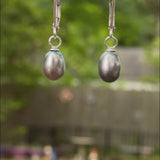 Gray Pearl Drop Earrings