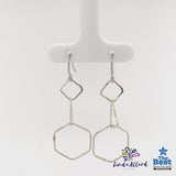 Simply Silver Three Shape Drop Earrings