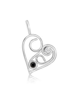 Limited Edition Swirly Black Diamond And White Zircon Heart