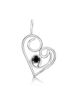 Limited Edition Petite Swirly Black Diamond Heart