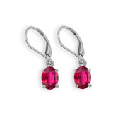 Garnet Oval Dangle Earrings