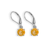 Citrine Round Dangle Earrings