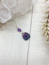 Fluorite and Amethyst Pendant