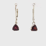 Garnet Trillion Dangle Earrings