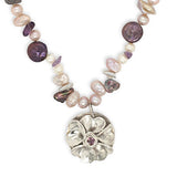 Forget-Me-Not With Lavender Sapphire On Pearls