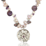 Forget-Me-Not With Lavender Sapphire On Pearls