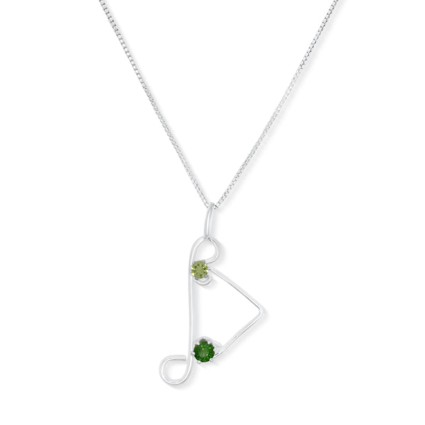 Chrome Diopside and Peridot Pendant