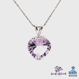 Heart Shaped Lavender Amethyst Pendant