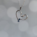 Blue Sapphire Free Form Heart