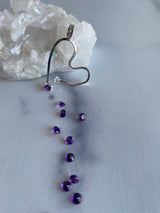 Amethyst and Blue Topaz Free Form Heart