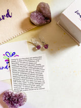 Amethyst Heart Dangle Earrings