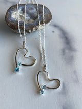 Aquamarine Free Form Heart