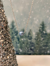 Blue Floating Pearl Necklace