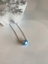 Blue Floating Pearl Necklace