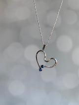 Blue Sapphire Free Form Heart