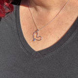 Blue Sapphire Free Form Heart