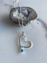 Blue Topaz Free Form Heart