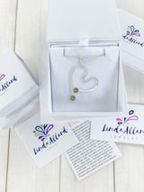 Green Sapphire Free Form Heart