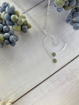 Green Sapphire Free Form Heart