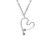 Green Sapphire Free Form Heart