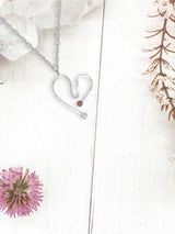 Pink and Lavender Sapphire Free Form Heart