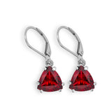 Garnet Trillion Dangle Earrings