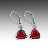 Garnet Trillion Dangle Earrings