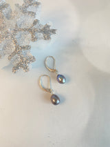 Gray Pearl Drop Earrings