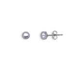 Light Gray Pearl Stud Earrings