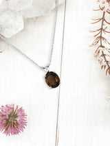 Oval Shaped Smoky Quartz Pendant