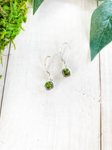 Peridot Round Filigree Dangle Earrings