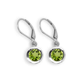 Peridot Round Filigree Dangle Earrings
