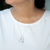 Peridot and Amethyst Free Form Heart