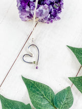 Peridot and Amethyst Free Form Heart