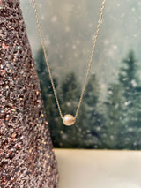 Pale Pink Floating Pearl Necklace