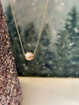 Pale Pink Floating Pearl Necklace