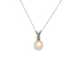 Pearl Pendant With Blue Topaz