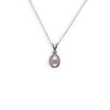 Pink Pearl Pendant With Pink Sapphire