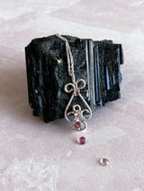 Pink Sapphire And Tourmaline Chakra Pendant